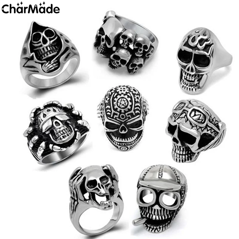 2017 new fashion goth punk jewelry grim reaper skull rings for man stainless steel biker ring men jewelry cool male anel r251 - Goth Wedding Rings 2017 new fashion goth punk jewelry grim reaper skull rings for man stainless steel biker ring men jewelry cool male anel r251 - Goth Wedding Rings
