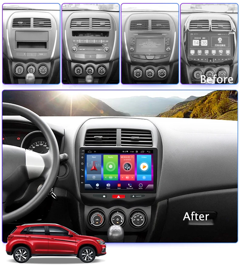 Top Full Touch Screen Car Android 8.1 Radio Player For MITSUBISHI ASX 2013-2018 GPS Navigation Video Multimedia Built In Bluetooth 0