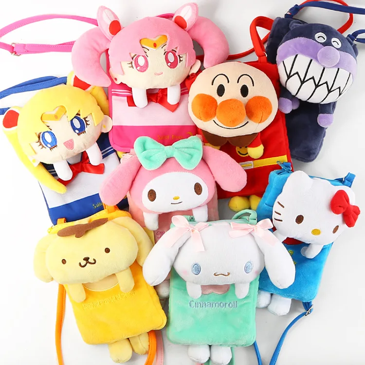 

Cute Cartoon Plush Wallet Duffy Bear Shelliemay Stellalou Cookie Dog Hello Kitty My Melody Pudding Sesame Street Cinnamoroll bag