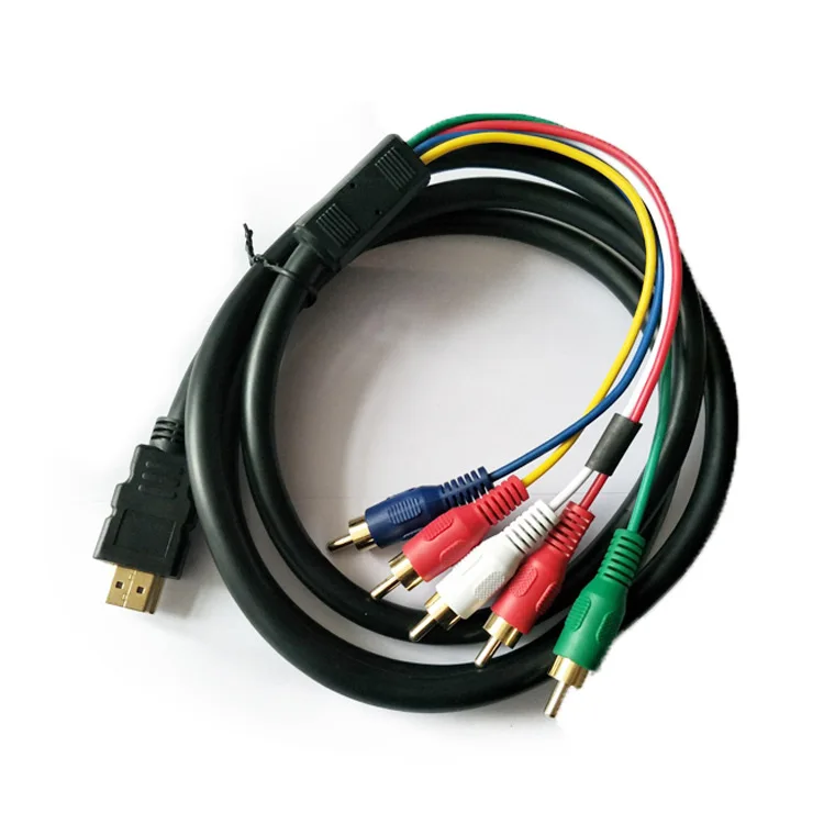 

1.5 meters HDMI color conversion HDMI to 5RCA HDMI transfer line HDMI chromatic aberration high-definition line.