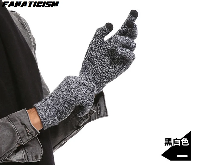 Fanaticism Free Size Unisex Non-slip Touch Screen Gloves Texting Mobile Phone Tablet PC Stretch Winter Knit Mittens Gloves