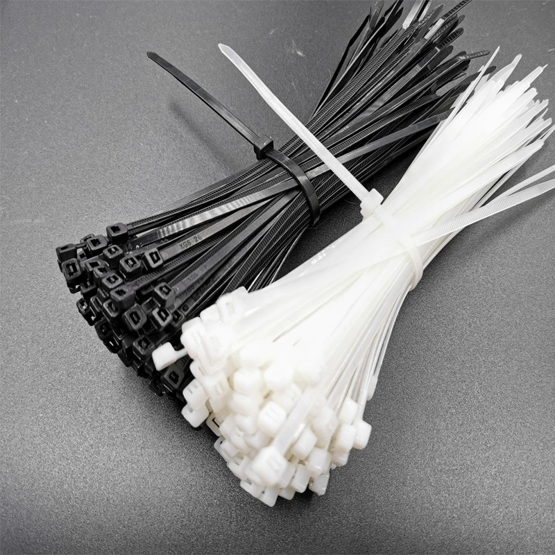 

250Pcs/pack 5*280mm High Quality width 4.8mm White Black Color Self-locking Plastic Nylon Cable Ties,Wire Zip Tie