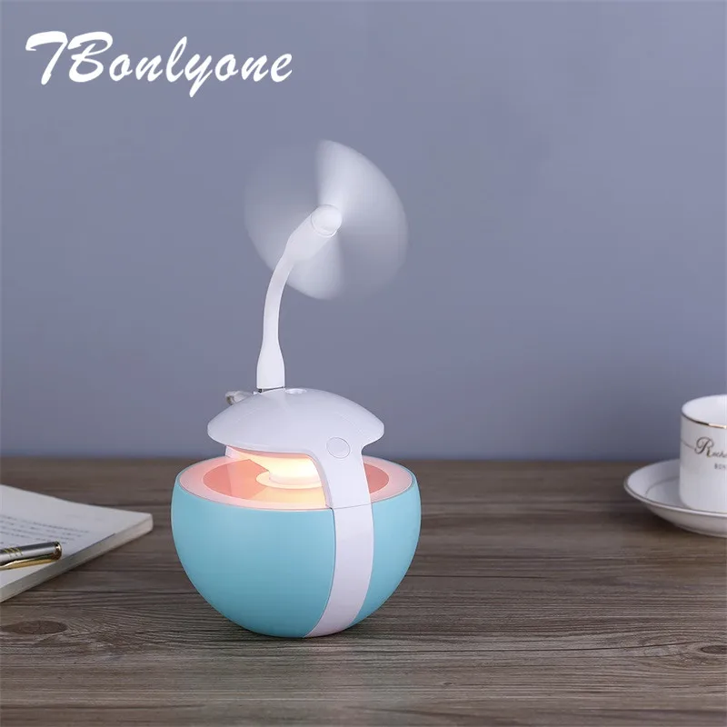 

TBonlyone Upgrade 450ML Ball Humidifier 3 in 1 Humidifier Lamp Fan Water Oil Aroma Diffuser Ultrasonic Air Humidifier for Home