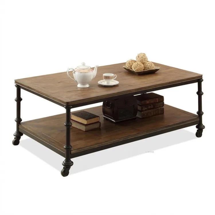 

Excellent natural home of American industry to do the old retro wood wrought iron small coffee table tea table sofa living room