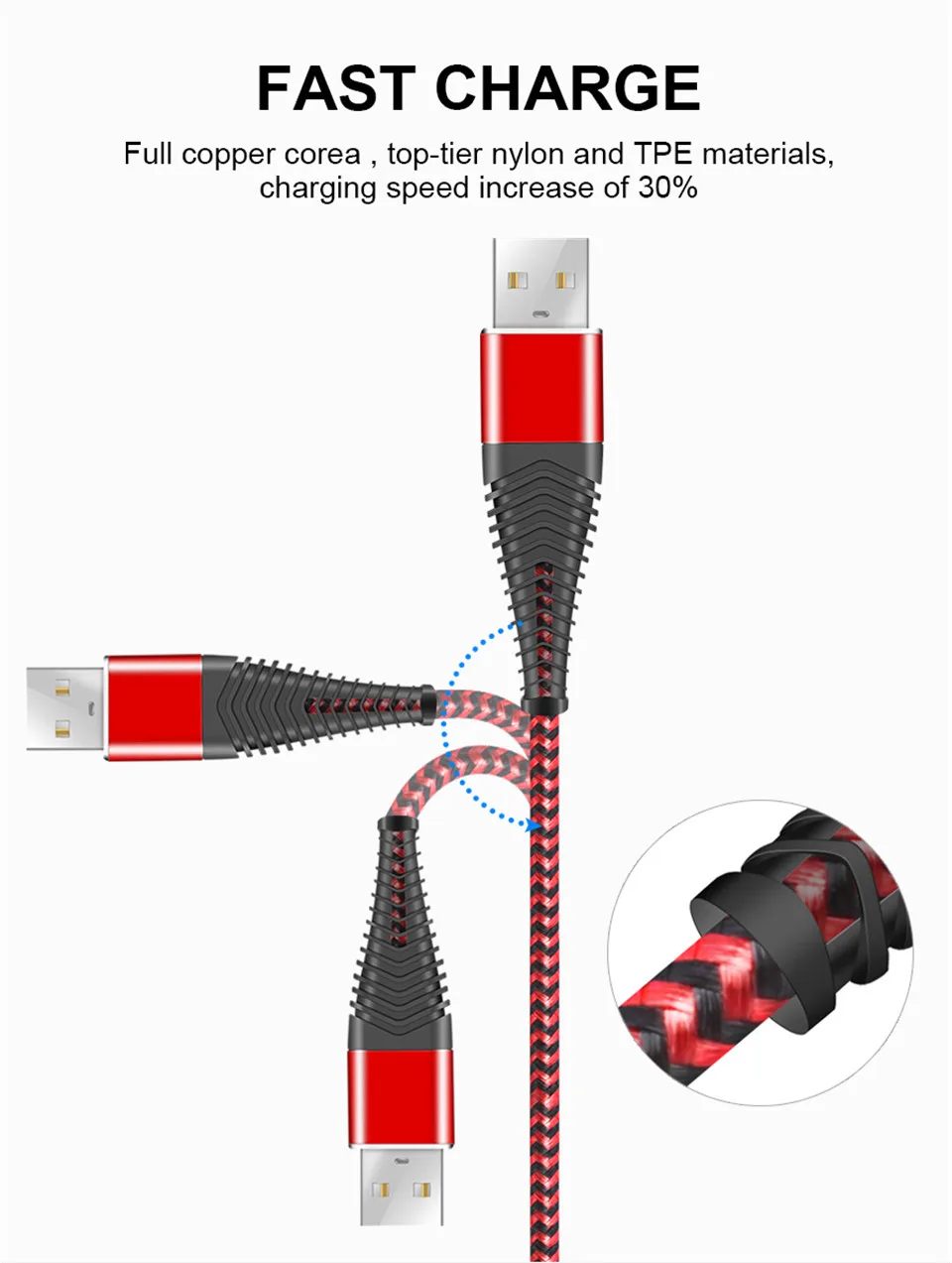 Coolreall 2.4A Micro USB кабель для быстрой зарядки USB кабель для передачи данных нейлоновый шнур синхронизации для samsung huawei Xiaomi Andriod Micro usb телефон