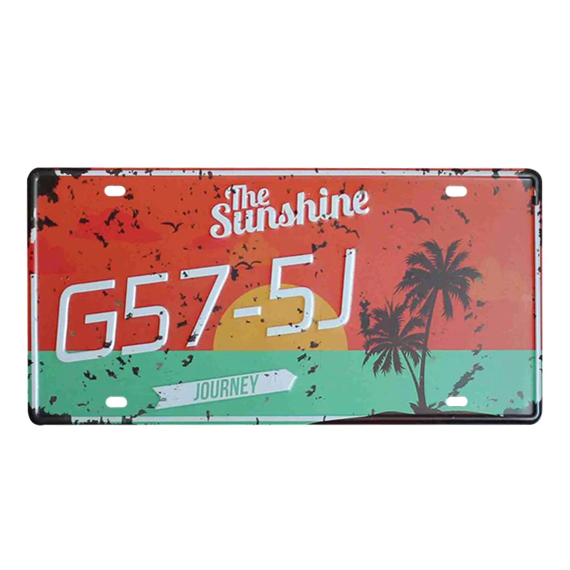 ВИНТАЖНЫЙ ПЛАКАТ A921 sunshine G57-5J номерной знак автомобиля ретро металлические