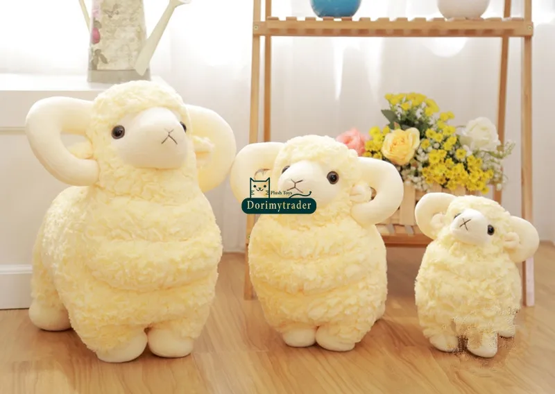 Dorimytrader Giant Animal Sheep Toy Мягкая мягкая плюшевая милая козьей куклой 3 цвета Nice Baby Gift 24inch 60cm DY60924