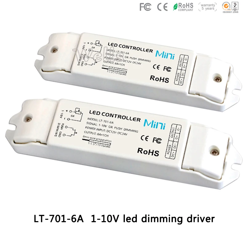 

led controller 701-6A;0/1-10V LED dimming driver;DC12-24V input;6A*1CH output 5 years guarantee Free shipping