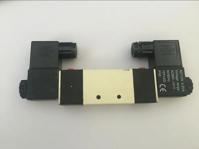 uxcell AC 220V 5 Way 2 Position 1//8 PT,Pneumatic Air Solenoid Valve,Double Electrical Control,Internally Piloted Acting Type,Red Light,4V120-06