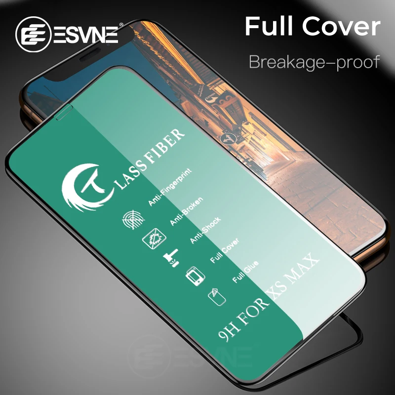 

ESVNE Fiber Protective Glass For Iphone 7 6 6s 8 plus anti broken Tempered ceramic Glass for iphone X XS MAX XR Screen Protector