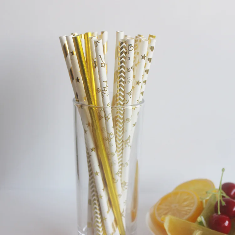 10000pcs 7 designs Eco friendly straws paper straw wedding banquet