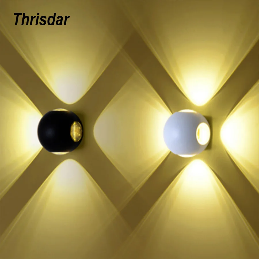 

Thrisdar 12W cross effect outdoor IP54 waterproof LED wall lamp aluminum alloy garden villa balcony corridor porch lamp