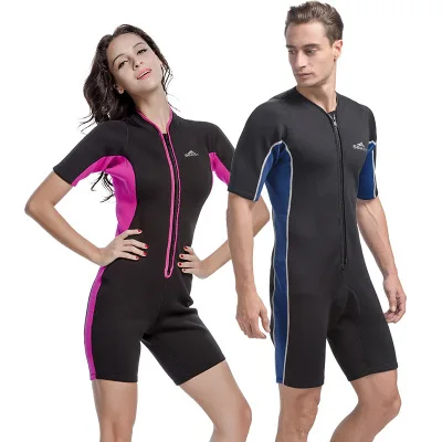 

sbart one-piece short sleeve 2mm diving suit for men women Jellyfish suit warm sun proof swimming surfing zippered snorkeling