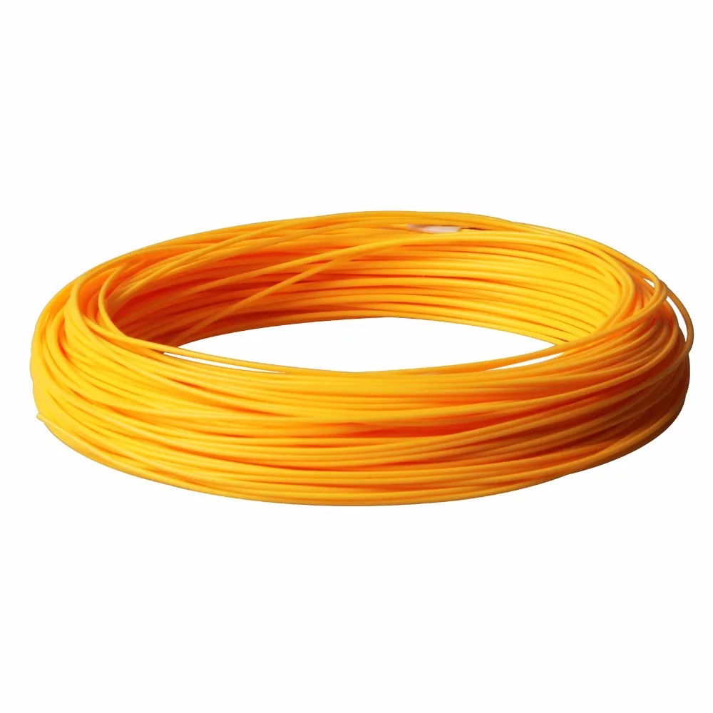 Wf 2/3/4/5/6/7/8/9f 100ft يطير الخط الأخضر/برتقالي/أزرق/أصفر الوزن قدما العائمة النايلون يطير خط الصيد