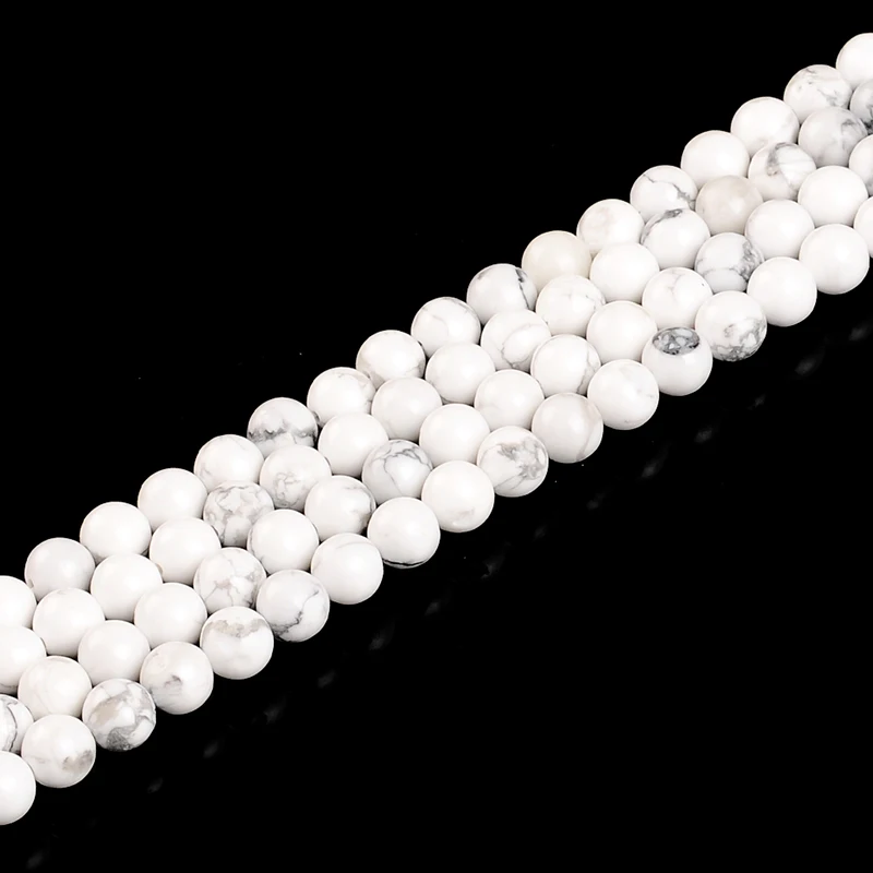 Высокое качество натуральный камень импортированный белый howlite Круглые