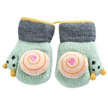 Детские уплотненные перчатки для детей, теплые вязаные варежки с веревкой, перчатки для малышей, повседневные перчатки с героями мультфильмов для зимы# BZP
