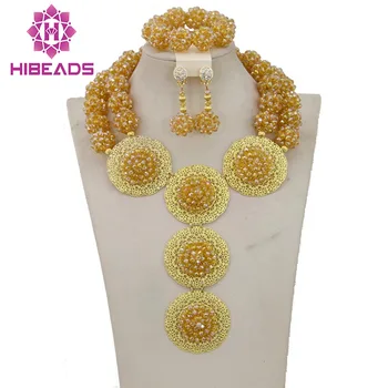 

2017 Classic Design Nigerian Gold Costume African Jewelry Sets Wedding/Party Balls Necklace Jewelry Set Free Shipping BN044