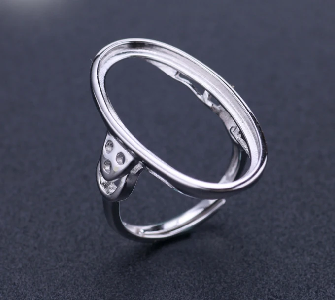 

15*27mm 925 STERLING SILVER girl women Semi Mount Bases Blanks base blank Pad ring Setting wedding jewelry findings diy A2071