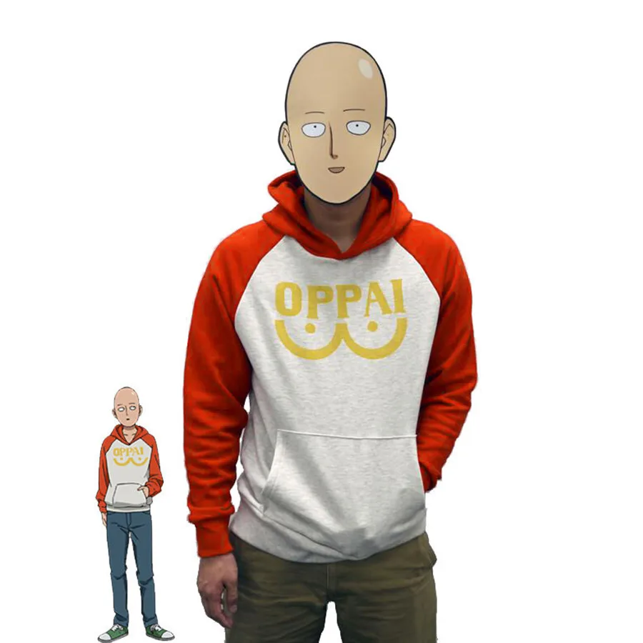 Аниме толстовки Толстовка One Punch Man Hero Сайтама оппай косплей костюм куртка с капюшоном свитер Толстовка