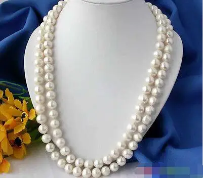 

FREE SHIPPING HOT sell new Style >>>>32" 12MM ROUND WHITE FRESHWATER CULTURED PEARL NECKLACE