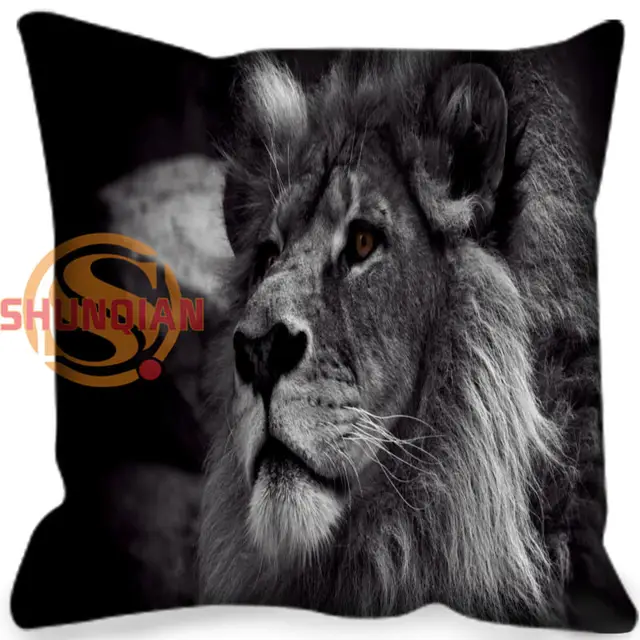 Custom Square Pillowcase Cover lion zipper Wedding Pillow Cover For