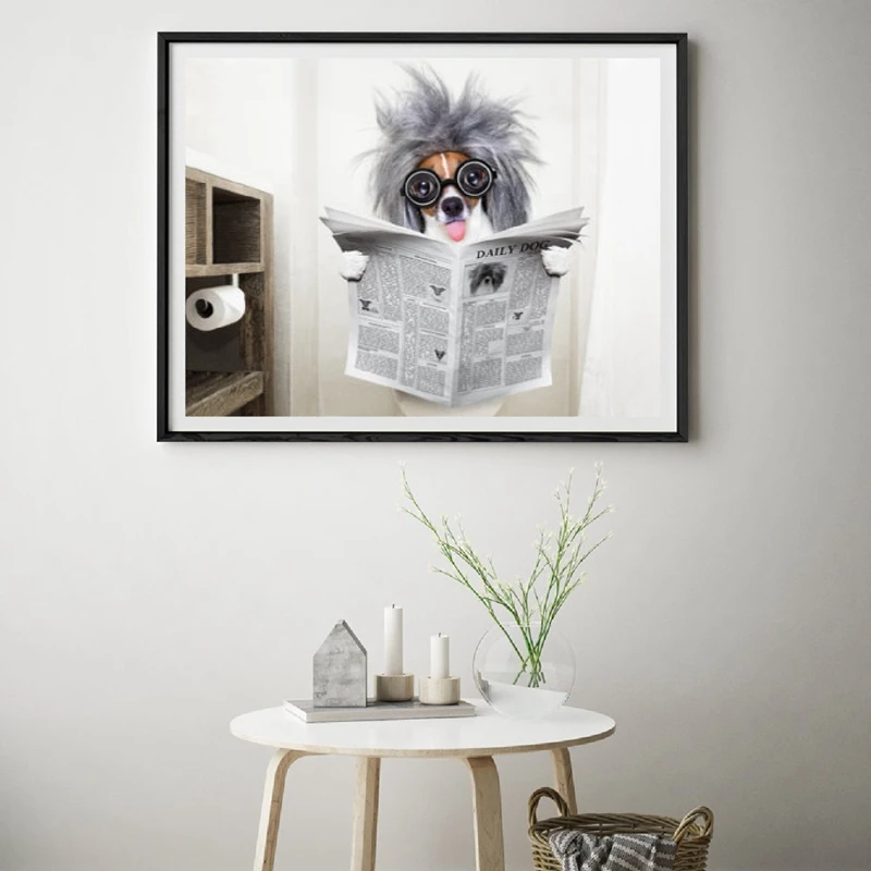 Dog Reading Canvas Print Decor