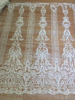 

Latest white L-8148 african lace fabric with embroidery mesh tulle fabric top quality french lace fabric
