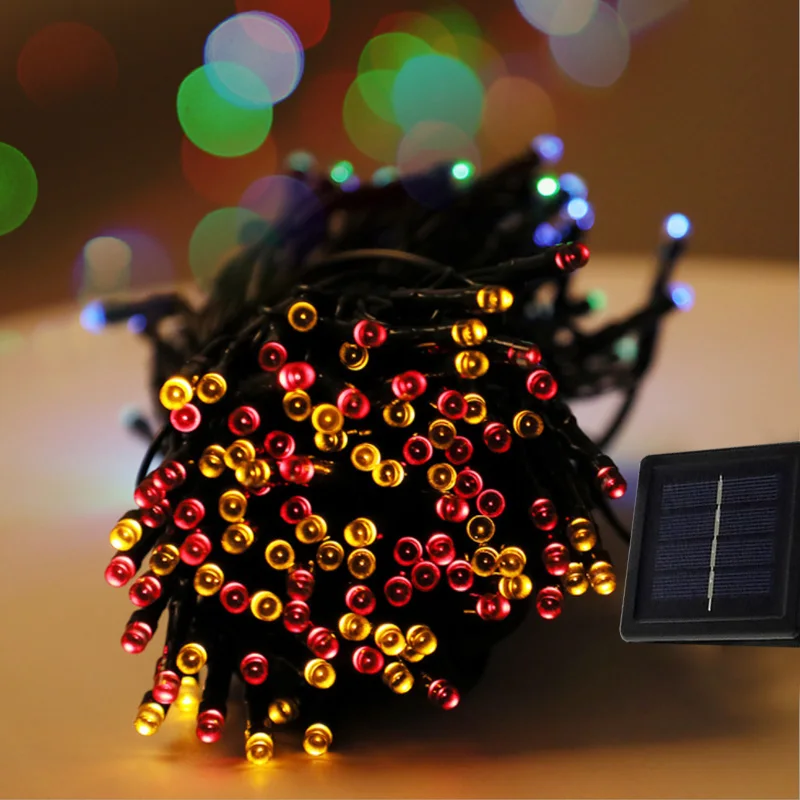 

7m 12m 22m LED Outdoor Solar Lamp led solar string Lights Holiday Christmas Party Garlands Garden Waterproof RGB Fairy Lights