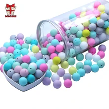 BOBO. BOX 9mm 50 Uds. Cuentas de silicona perlas de silicona cuentas de dentición de calidad alimentaria DIY BPA joyería gratis juguete mordedor para bebé Cadena de chupete