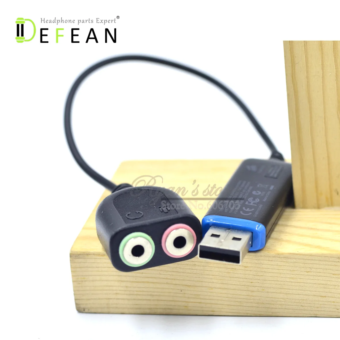 Defean USB аудио адаптер внешний стерео звуковая карта 3,5 мм микрофон Audio Jack для игр ТВ