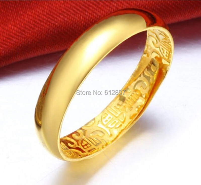 

HOT SALE Solid 24k Yellow Gold Ring/ Smooth Lucky Ring/ 4.58g / Us Size 4-12