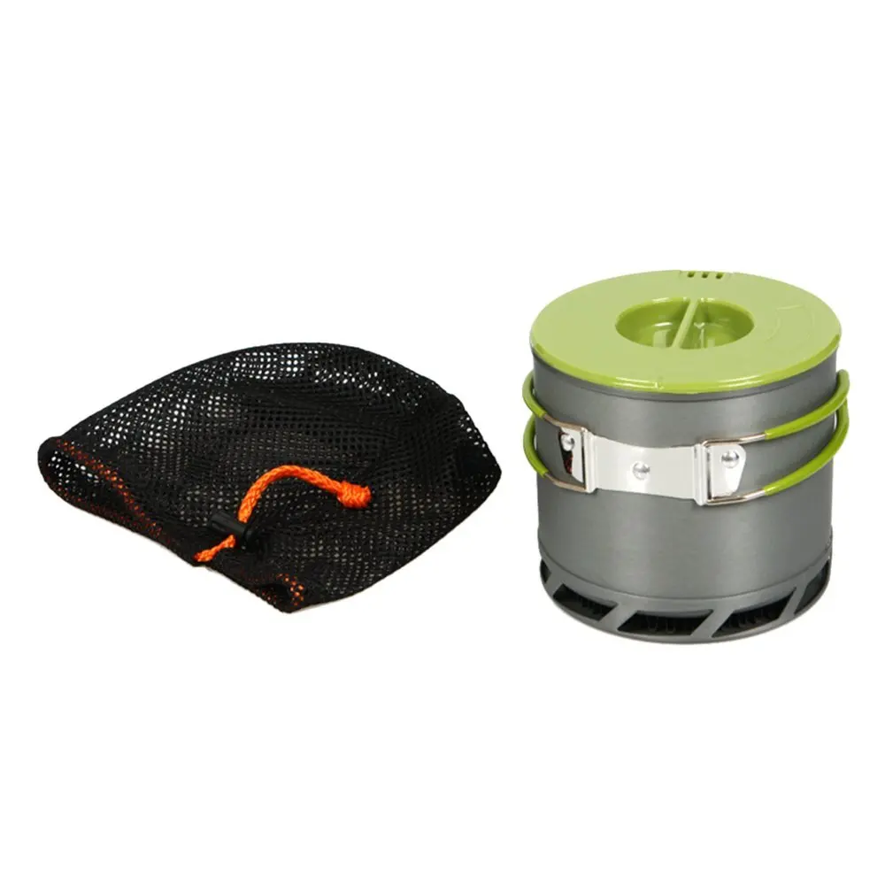 1,2 L utensilios de cocina de Camping olla de exterior Intercambiador de Calor portátil recoger aluminio anodizado para 1-2 personas