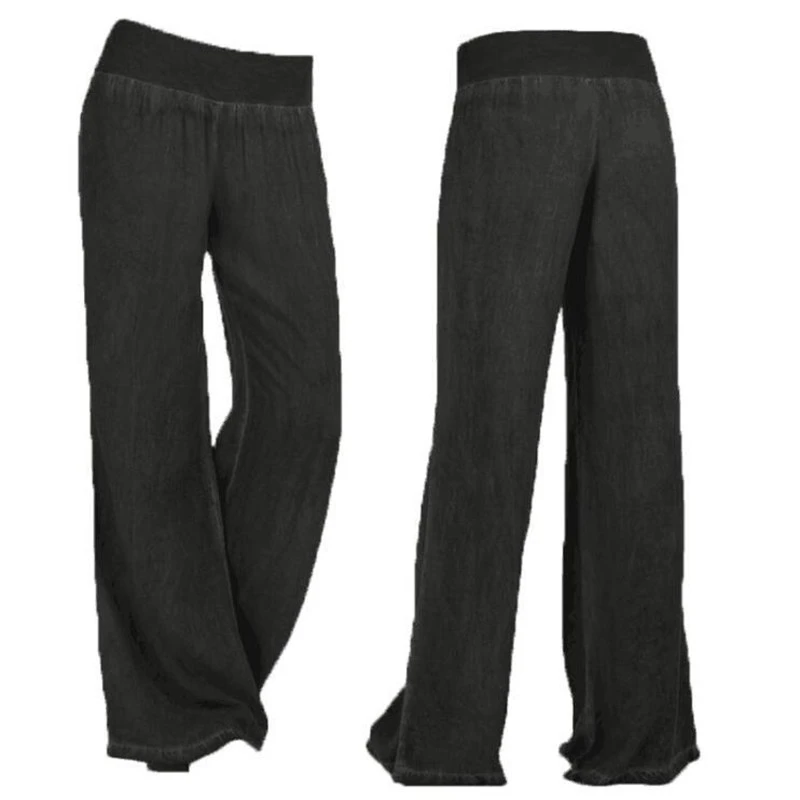 plus size denim palazzo pants