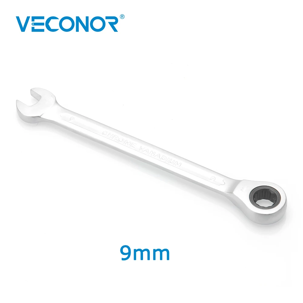

Veconor New 9mm Ratcheting Combination Wrench, Combination Wrench, Chrome Vanadium