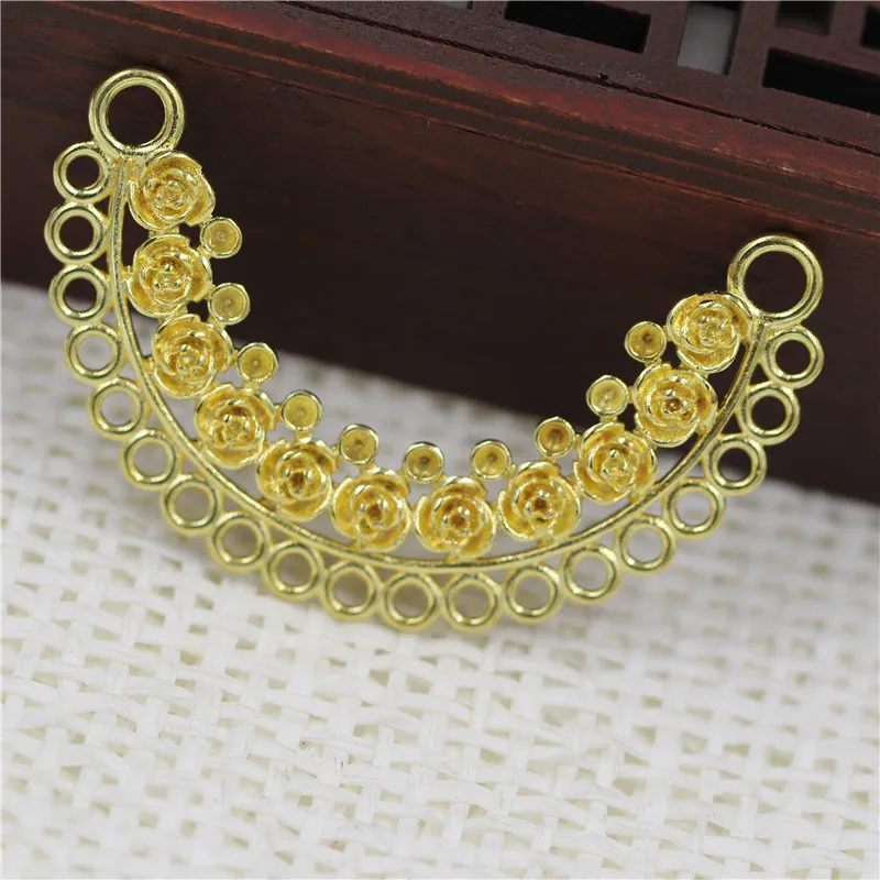 

50x30mm Filigree Flower Connectors Hanger Loops Blanks Cabochons Cameos Base DIY Jewelry Findings Settings Crafts