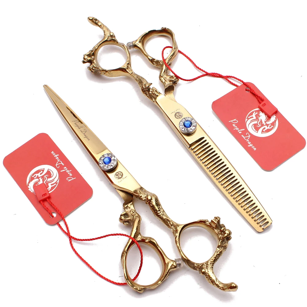 9003# 5.5" 16cm Shiny 440C Hairdressing Scissors Straight Shears Thinning Shears Professional Hair Scissors Salon Haicut Shears