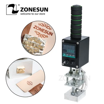 

ZONESUN 5*7cm Manual Paper Leather LOGO Embossed Hot Foil Stamping Creasing Machine Heat Press Machine Branding Iron