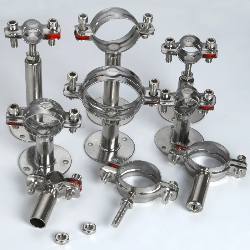 12to4SS304PipeHangerClampBracketSupportClipWithBasePlate