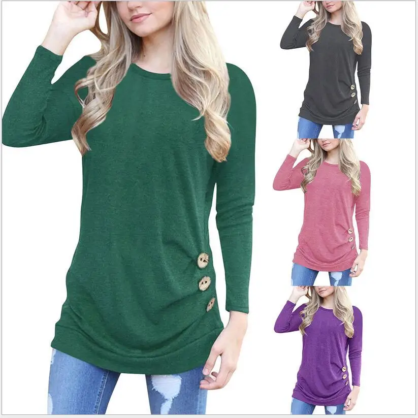 Big Sizes 2019 New Autumn Fashion Women Clothing Knitted Casual Long Sleeve Solid T Shirts Loose Plus Size Cotton T Shirts Tops