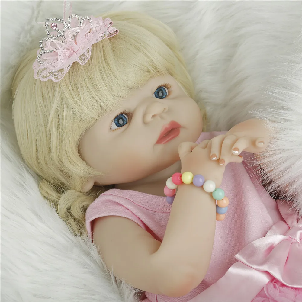 SanyDoll 22 дюймов 57 см полный Силиконовый Reborn Girl Детские игрушки, куклы как живые праздничные подарки