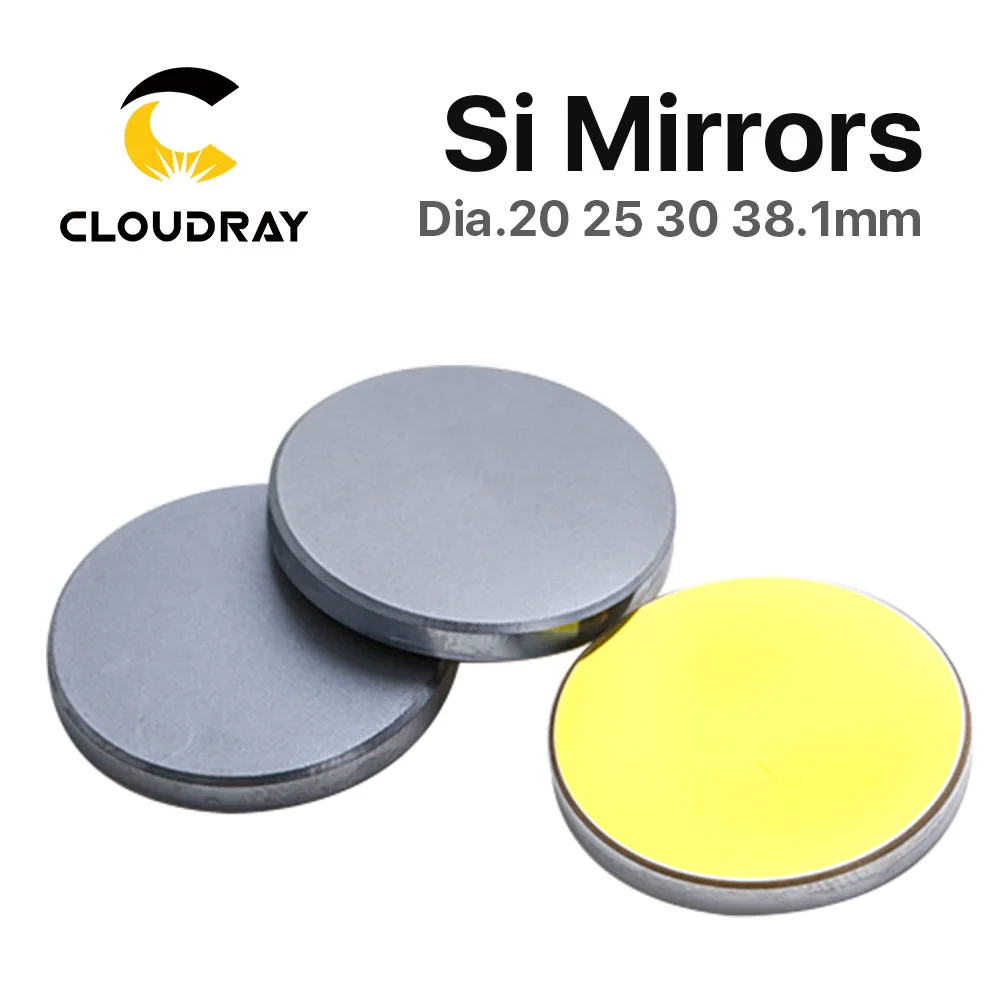  Si Mirror Dia. 19 20 25 30 38.1 mm Gold-Plated Silicon for CO2 Laser Engraving Cutting Machine Free