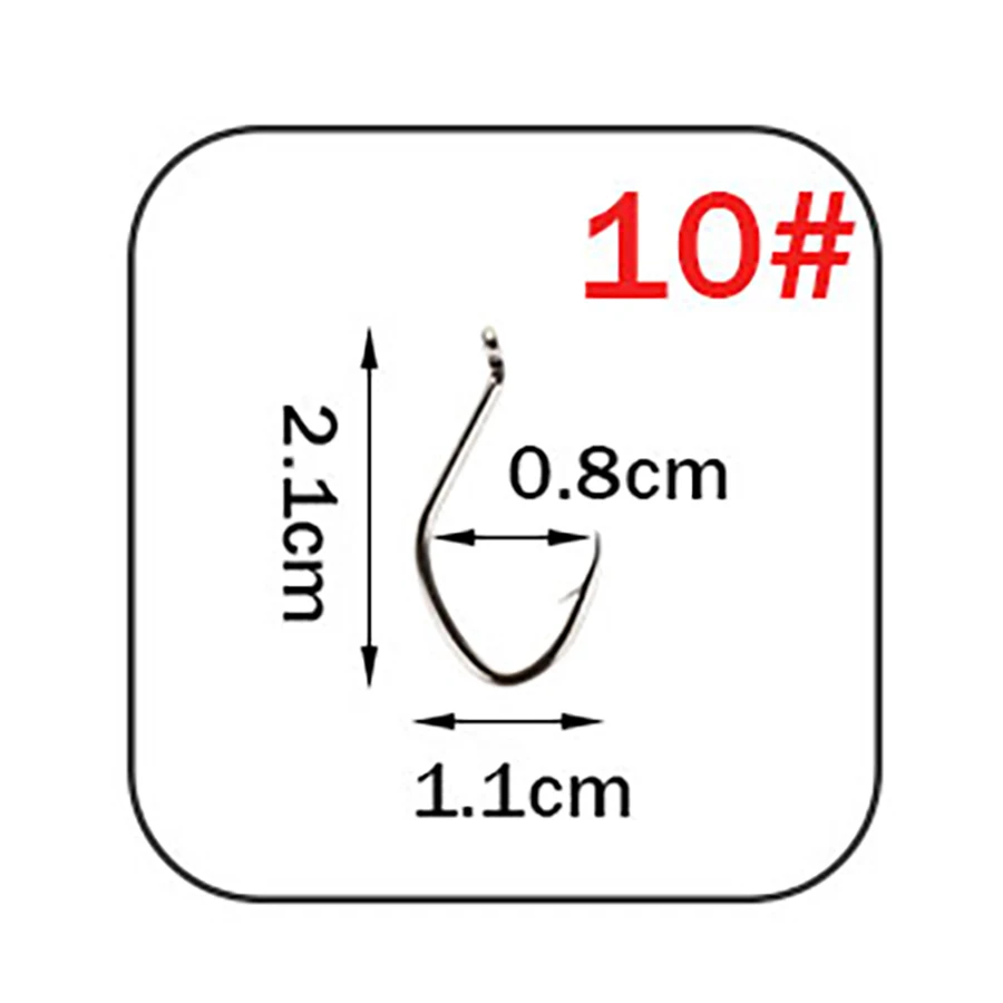 W. P. E брендовый крючок для сома 5-10 шт./упак. рыболовный крючок из высокоуглеродистой стали 2#-12# очень острый крючок колючий крючок для сома рыболовные снасти - Цвет: 10