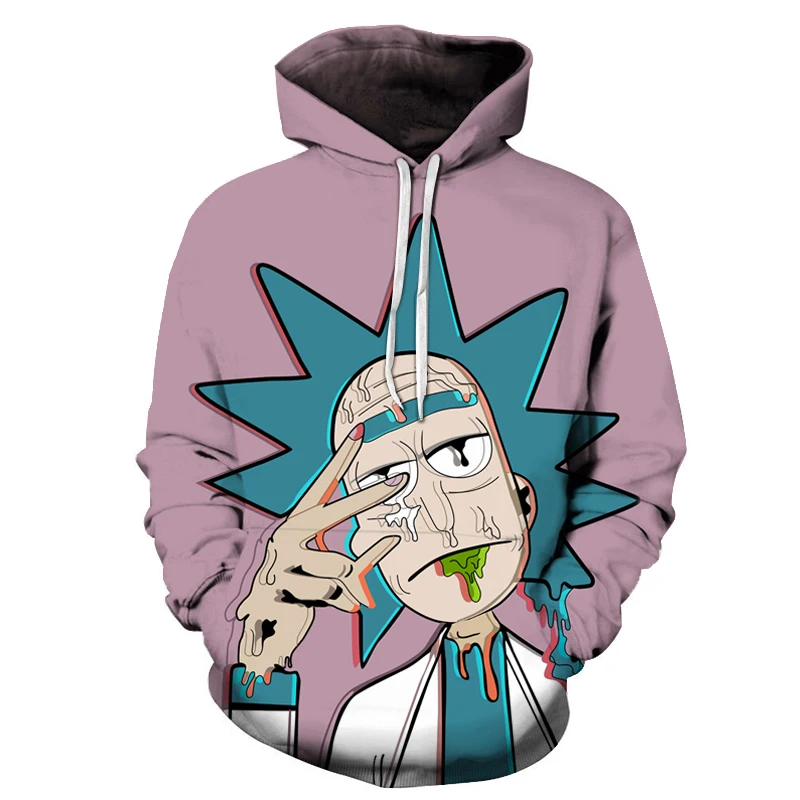 BIAOLUN 2019 ريك و Morty الطائر الأزياء 3D هوديس الإبداعية المتناثرة غالاكسي الطباعة عارضة هودي مضحك البلوز حجم S-6XL