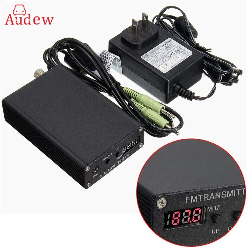 Black 5W Stereo Digital FM Transmitter FM Radio Transmitter Mini Radio Station 12V
