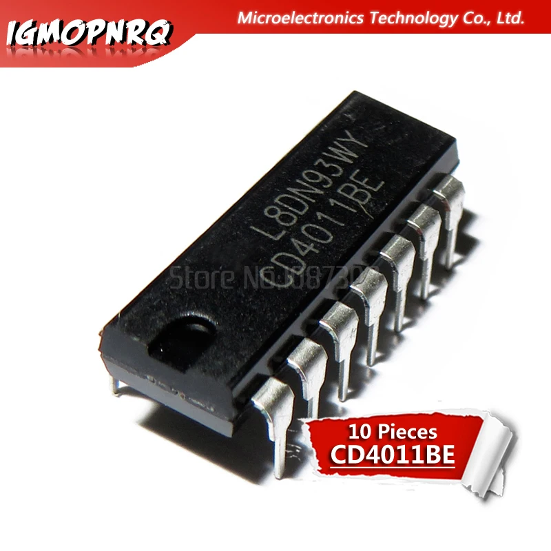 

10pcs CD4011 CD4011BE HEF4011BP HEF4011 DIP-14 Quad 2-Input Buffered p new original