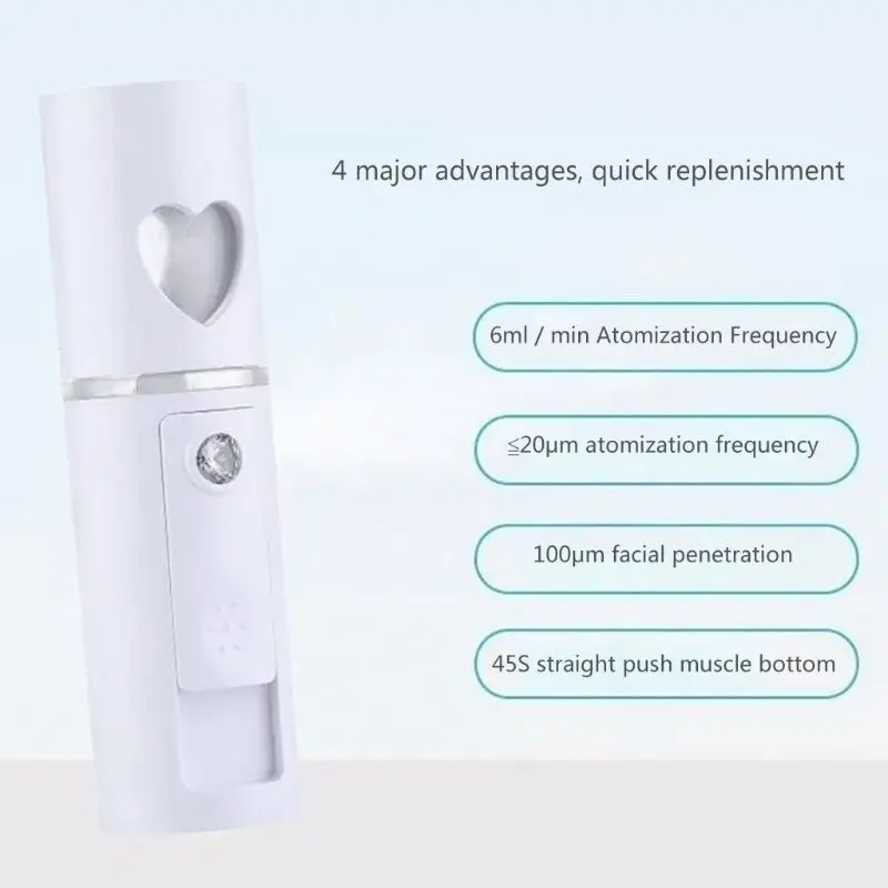 

1PCS Handy Nano Mist Spray Facial Moisturizing Portable Nebulizer Facial Hydration USB Rechargeable Mini Beauty Instrument