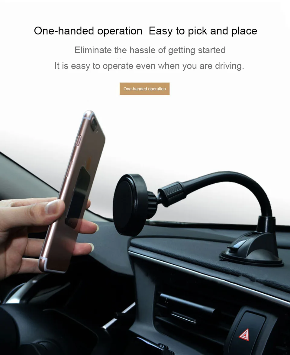 Phone Car Holder Windshield Mount 360 Degree Flexible Arm Mobile Phone Holder Stand (3)