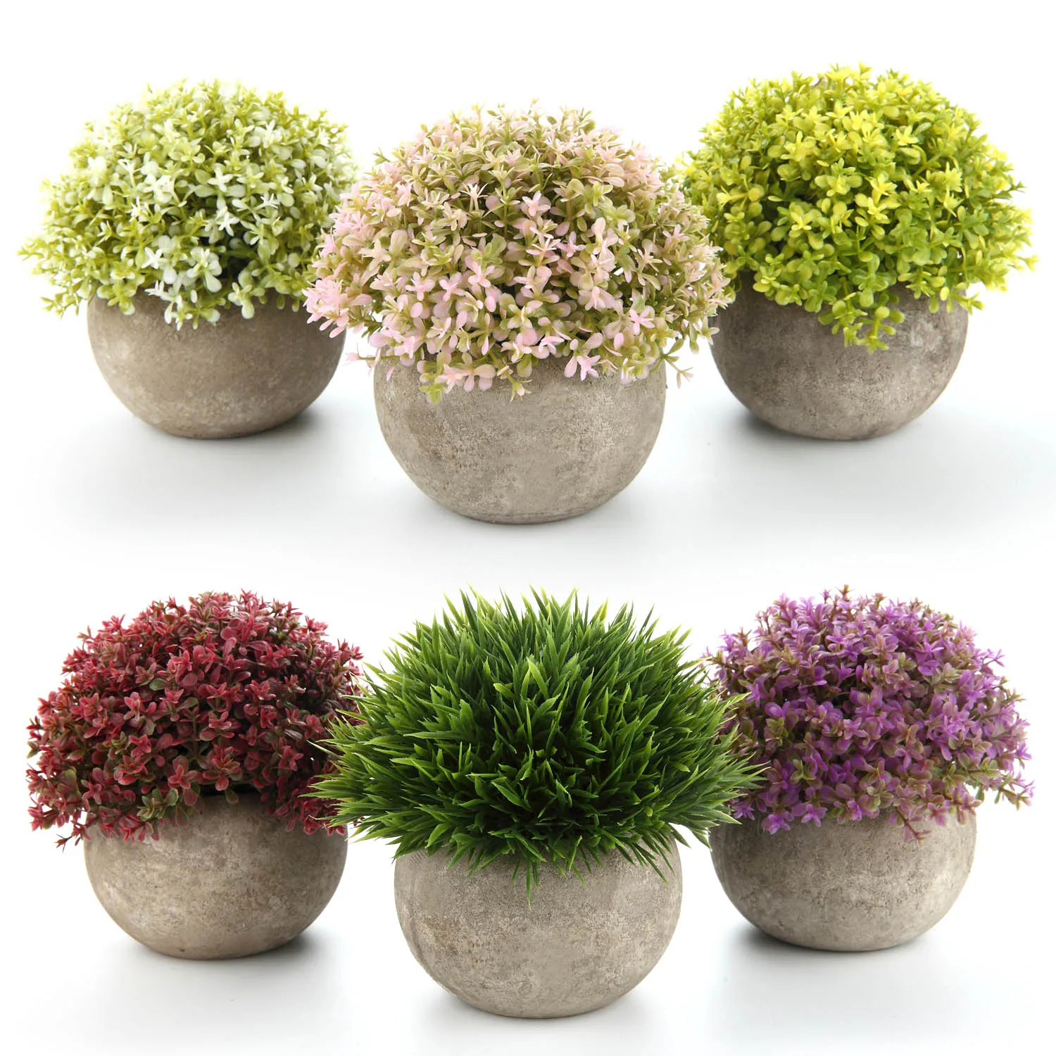 

T4U plantas artificiais flower in pots Potted Grass Plants Home and Office Decoration Desktop Windowsill Bonsai Indoor Gift