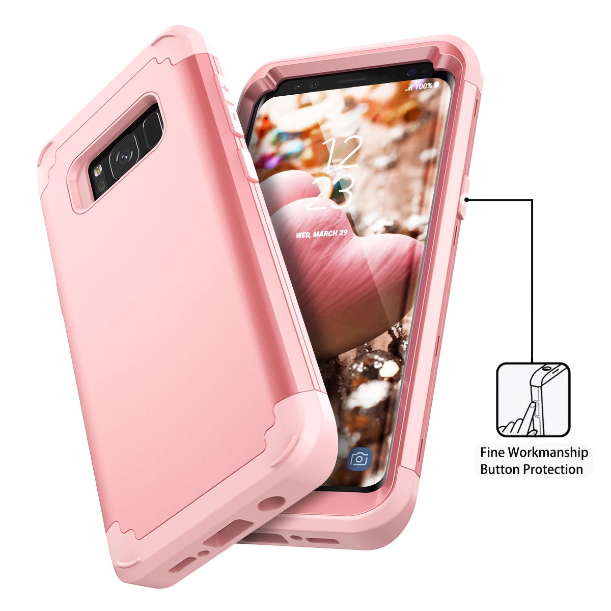 Phone Cases For Samsung Galaxy S8 Plus Note8 Case Durable PC+TPU 3 Layer Hybrid Anti-Knock Full Body Protective Case Shockproof