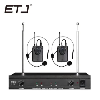 

ETJ U-101 Wireless Microphone with Screen 50M Distance 2 Channel Handheld Mic System Karaoke Wireless Microphone